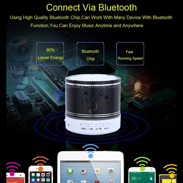 A9L Mini Portable Bluetooth Stereo Speaker with RGB LED Light, Built-in MIC, Support Hands...(Black)