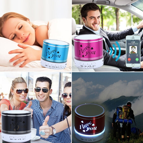 A9L Mini Portable Bluetooth Stereo Speaker with RGB LED Light, Built-in MIC, Support Hands-...(Blue)