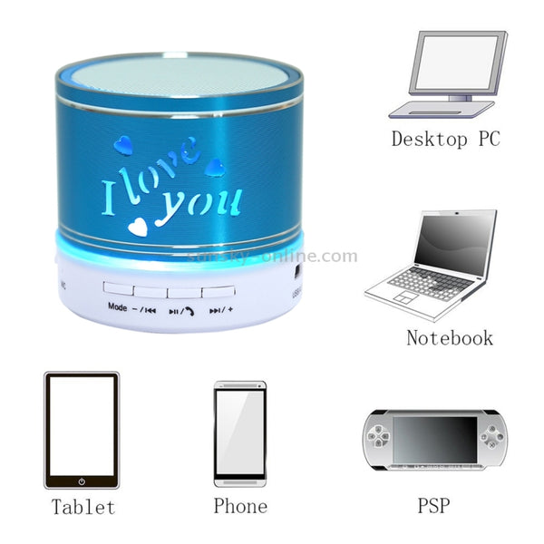 A9L Mini Portable Bluetooth Stereo Speaker with RGB LED Light, Built-in MIC, Support Hands-...(Blue)