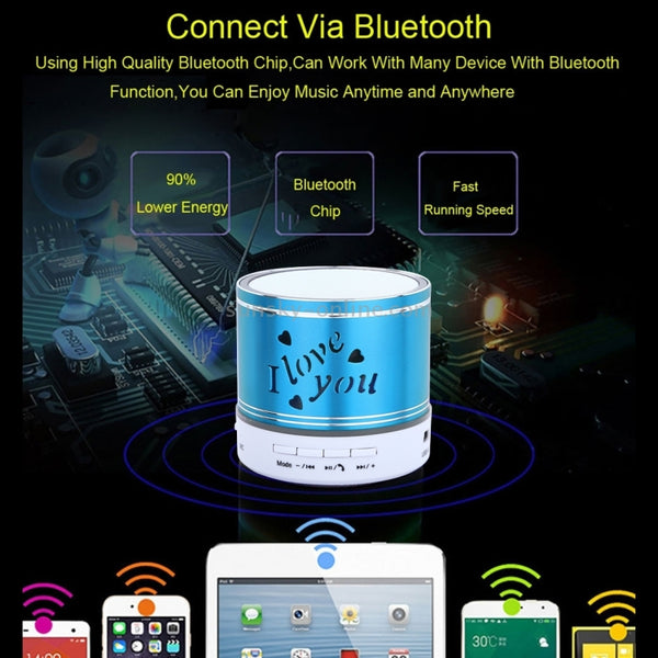 A9L Mini Portable Bluetooth Stereo Speaker with RGB LED Light, Built-in MIC, Support Hands-...(Blue)