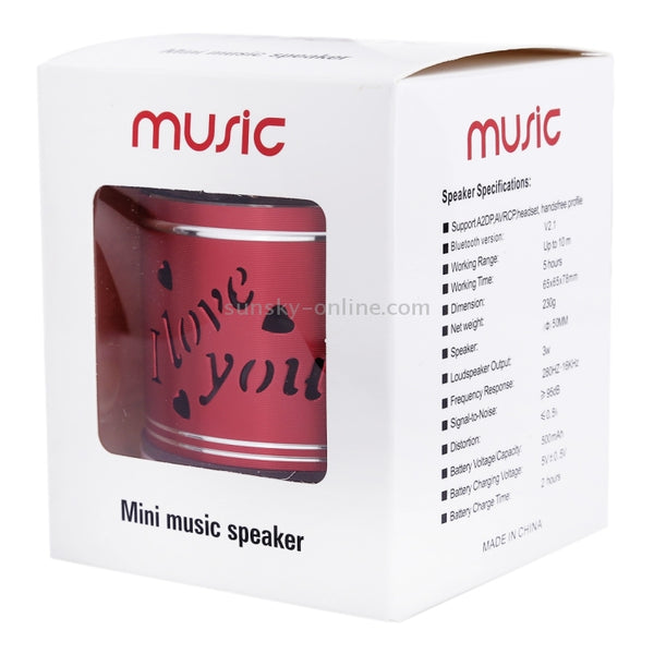 A9L Mini Portable Bluetooth Stereo Speaker with RGB LED Light, Built-in MIC, Support Hands-f...(Red)