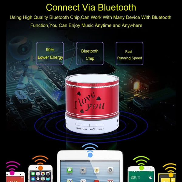 A9L Mini Portable Bluetooth Stereo Speaker with RGB LED Light, Built-in MIC, Support Hands-f...(Red)