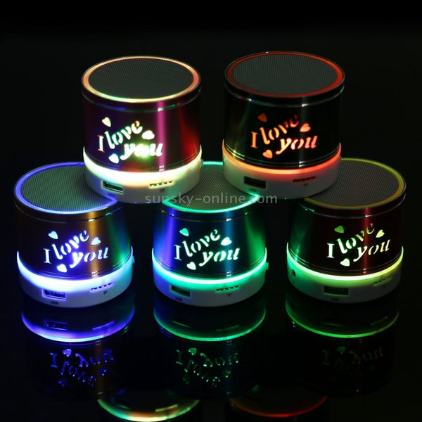 A9L Mini Portable Bluetooth Stereo Speaker with RGB LED Light, Built-in MIC, Support Hands-f...(Red)