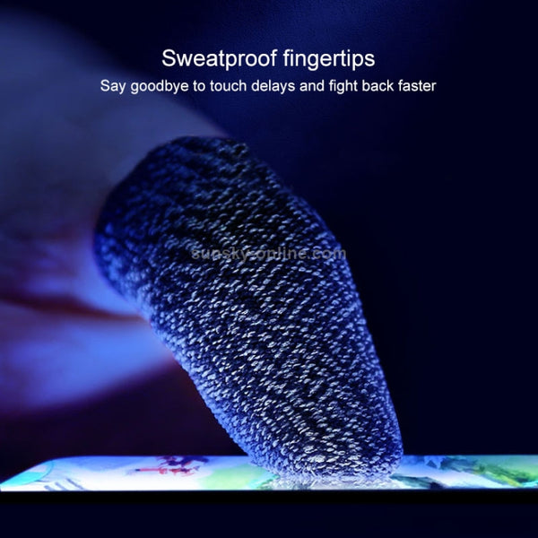 10 PCS Nylon Conductive Fiber Non-slip Sweat-proof Mobile Phone Game Touch Screen Finger C...(Black)