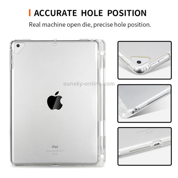 Transparent TPU Soft Protective Back Cover Case for iPad Pro 9...(2018) & iPad 5 & 6, with Pen Slots