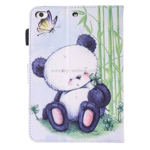 For iPad Air iPad Air 2 Painting Panda Pattern Horizontal Flip Leather Case with Holder & Wallet ...