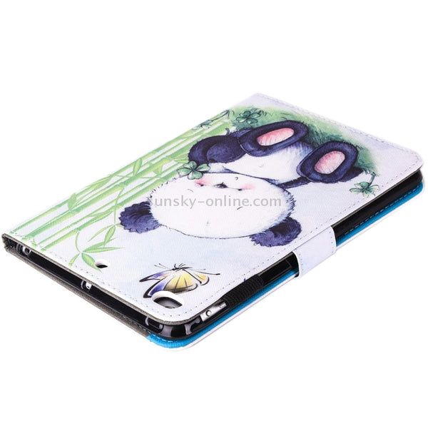 For iPad Air iPad Air 2 Painting Panda Pattern Horizontal Flip Leather Case with Holder & Wallet ...