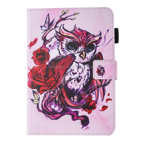 For iPad Air iPad Air 2 Painting Butterfly and Owl Pattern Horizontal Flip Leather Case with Hold...