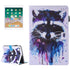 For iPad Air iPad Air 2 Painting Colorful Raccoon Pattern Horizontal Flip Leather Case with Holde...