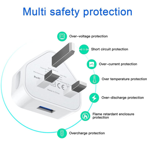 5V 1A UK Plug USB Charger(White)