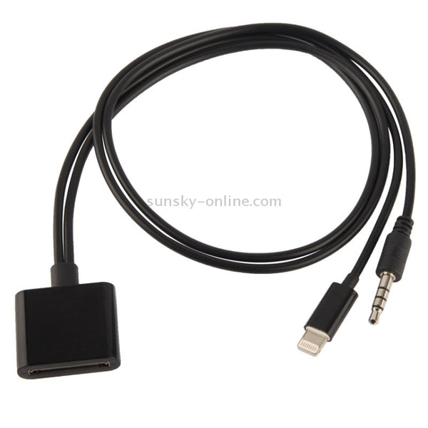 2 in 1 30 Pin Female to 8 Pin 3.5mm Audio Cable Converter, Not Support iOS 10.3.1 or Above...(Black)