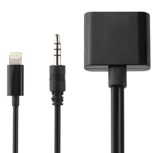 2 in 1 30 Pin Female to 8 Pin 3.5mm Audio Cable Converter, Not Support iOS 10.3.1 or Above...(Black)