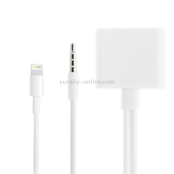 2 in 1 30 Pin Female to 8 Pin 3.5mm Audio Cable Converter, Not Support iOS 10.3.1 or Above...(White)