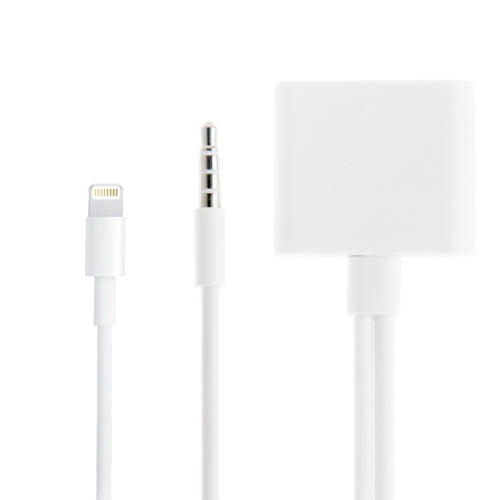 2 in 1 30 Pin Female to 8 Pin 3.5mm Audio Cable Converter, Not Support iOS 10.3.1 or Above...(White)