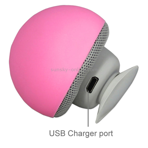Mushroom Shape Bluetooth Speaker with Suction Holder(Pink)