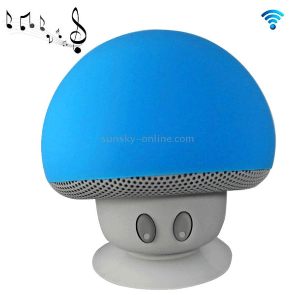 Mushroom Shape Bluetooth Speaker with Suction Holder(Blue)