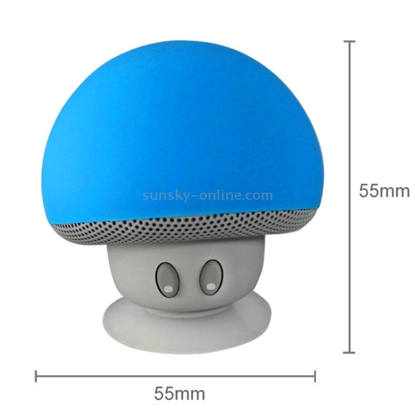 Mushroom Shape Bluetooth Speaker with Suction Holder(Blue)