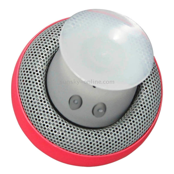 Mushroom Shape Bluetooth Speaker with Suction Holder(Red)