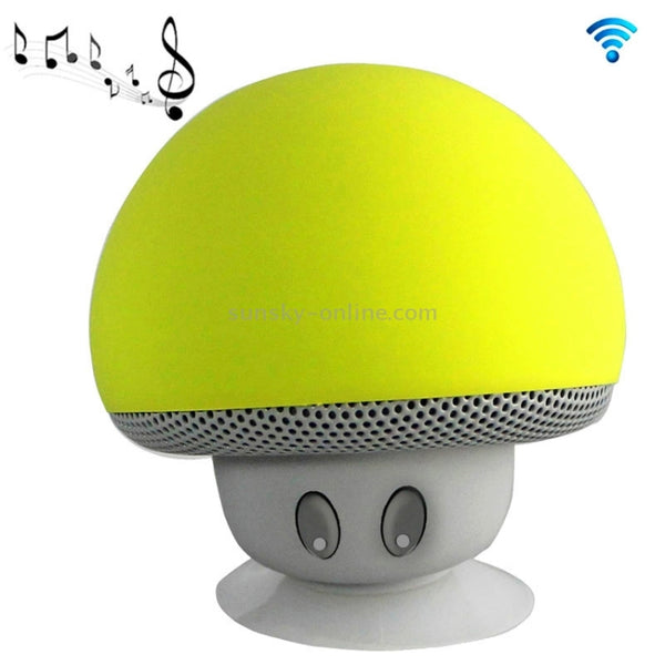 Mushroom Shape Bluetooth Speaker with Suction Holder(Yellow)