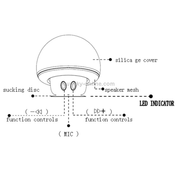 Mushroom Shape Bluetooth Speaker with Suction Holder(Yellow)