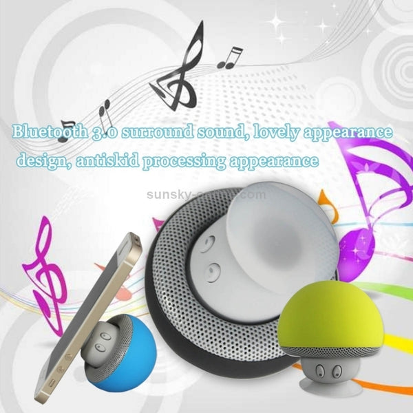 Mushroom Shape Bluetooth Speaker with Suction Holder(Black)