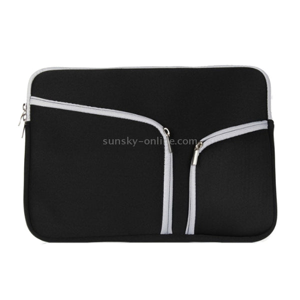 Double Pocket Zip Handbag Laptop Bag for Macbook Air 11.6 inch(Black)