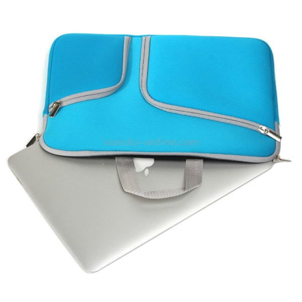 Double Pocket Zip Handbag Laptop Bag for Macbook Air 11.6 inch(Green)
