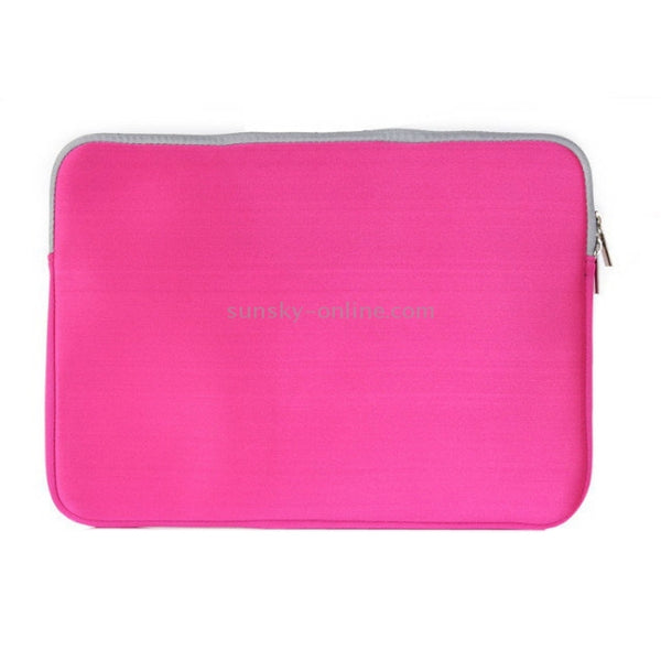Double Pocket Zip Handbag Laptop Bag for Macbook Air 11.6 inch(Magenta)