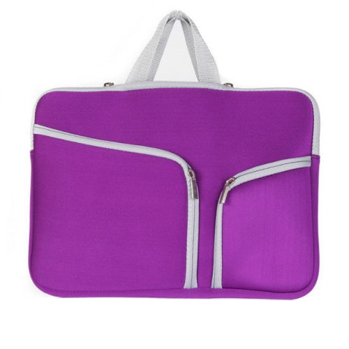 Double Pocket Zip Handbag Laptop Bag for Macbook Air 11.6 inch(Purple)