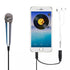 3.5mm Male 3.5mm Female Ports Mini Household Mobile Phone Sing Song Metal Condenser Micro...(Silver)