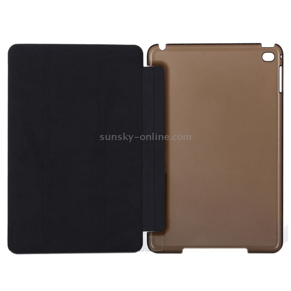 Horizontal Flip Leather Case with Three-Folding Holder & Sleep Wake-up Function for iPad m...(Black)