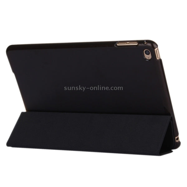Horizontal Flip Leather Case with Three-Folding Holder & Sleep Wake-up Function for iPad m...(Black)
