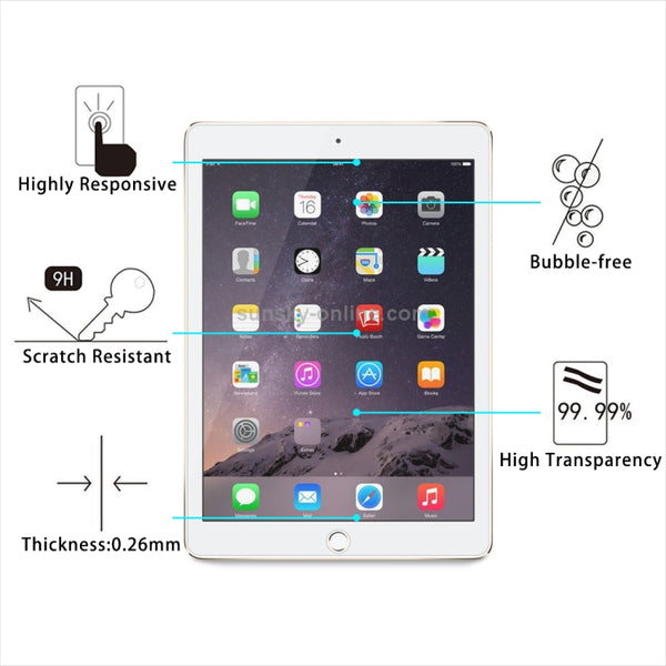 0.26mm 9H Surface Hardness 2.5D Explosion-proof Tempered Glass Film for iPad mini 4