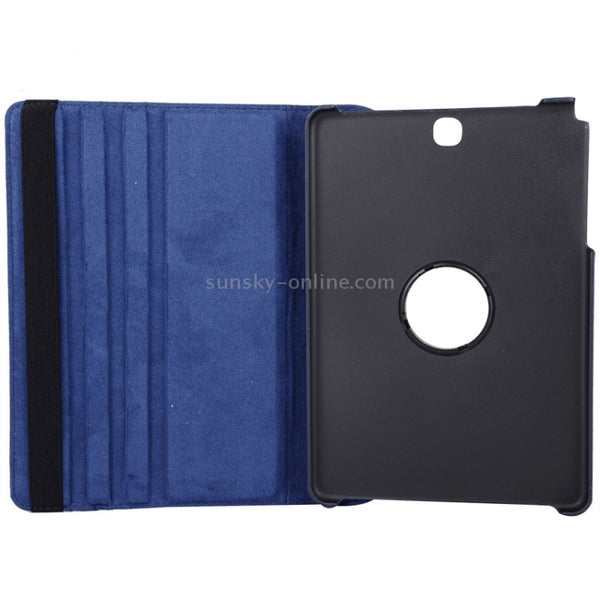 Litchi Texture 360 Degree Rotating Leather Protective Case with Holder for Galaxy Tab ...(Dark Blue)