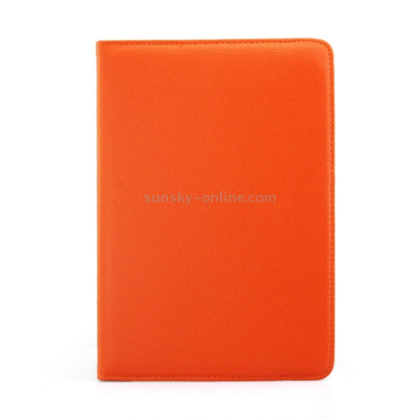 Litchi Texture 360 Degree Rotating Leather Protective Case with Holder for Galaxy Tab A 9...(Orange)