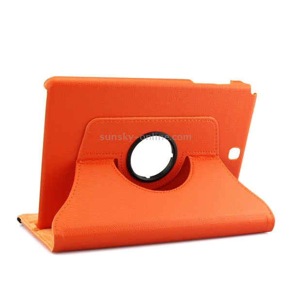 Litchi Texture 360 Degree Rotating Leather Protective Case with Holder for Galaxy Tab A 9...(Orange)