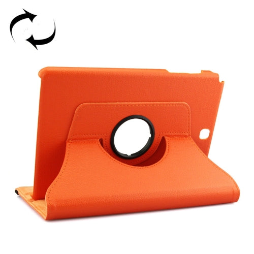 Litchi Texture 360 Degree Rotating Leather Protective Case with Holder for Galaxy Tab A 9...(Orange)