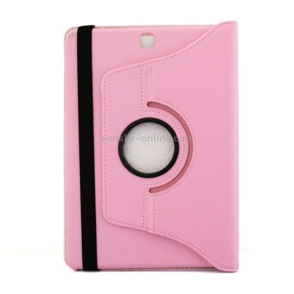 Litchi Texture 360 Degree Rotating Leather Protective Case with Holder for Galaxy Tab A 9.7...(Pink)