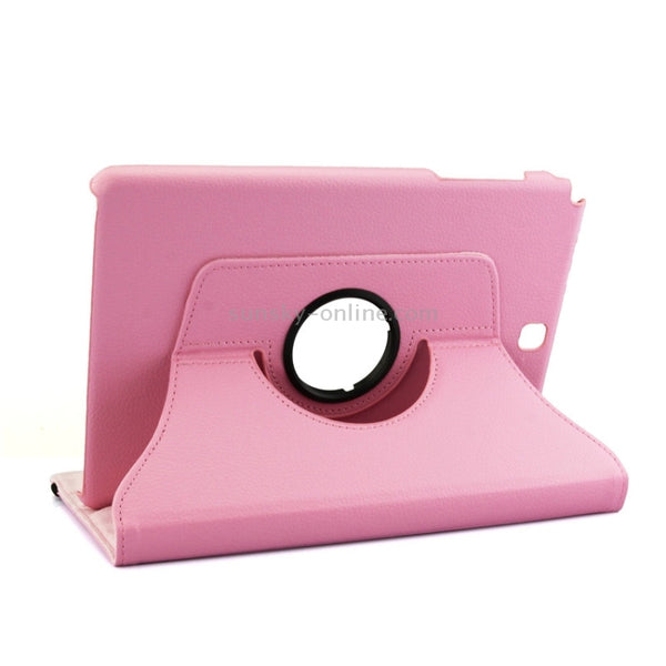 Litchi Texture 360 Degree Rotating Leather Protective Case with Holder for Galaxy Tab A 9.7...(Pink)