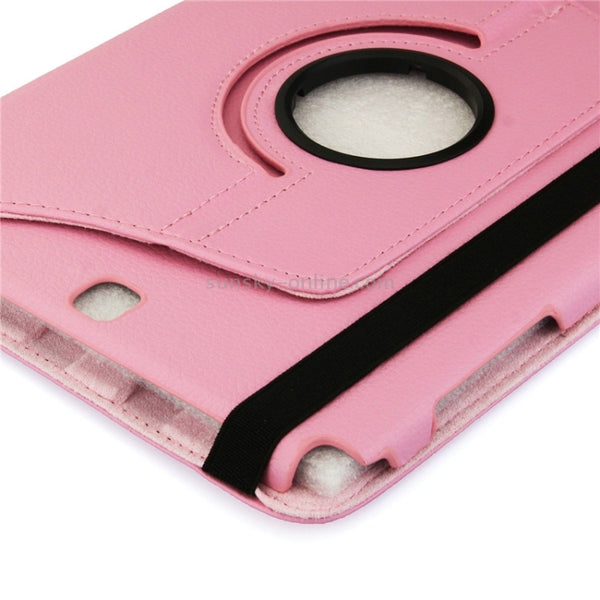 Litchi Texture 360 Degree Rotating Leather Protective Case with Holder for Galaxy Tab A 9.7...(Pink)