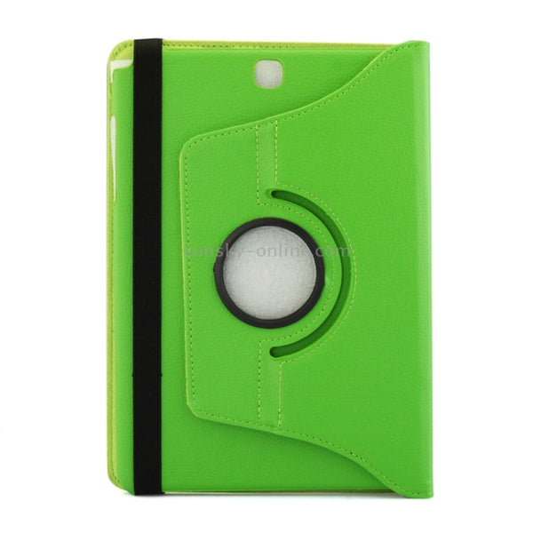 Litchi Texture 360 Degree Rotating Leather Protective Case with Holder for Galaxy Tab A 9....(Green)