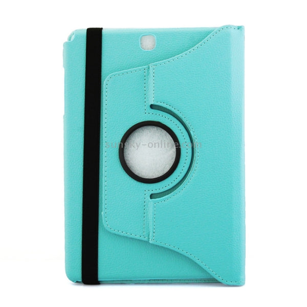 Litchi Texture 360 Degree Rotating Leather Protective Case with Holder for Galaxy Tab A 9.7...(Blue)