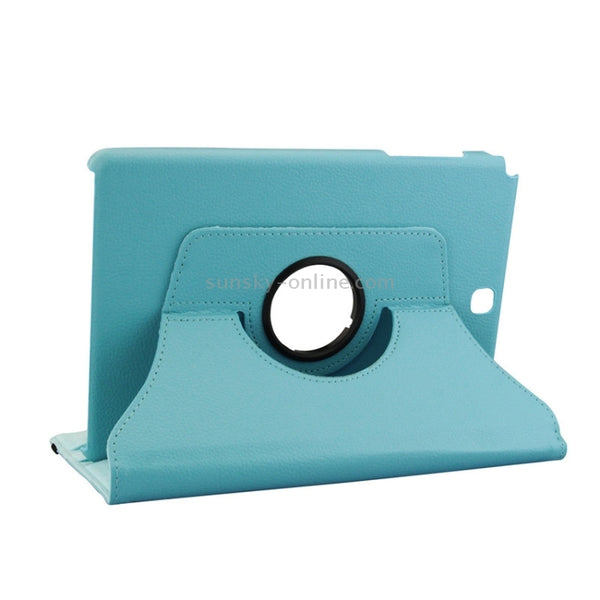 Litchi Texture 360 Degree Rotating Leather Protective Case with Holder for Galaxy Tab A 9.7...(Blue)