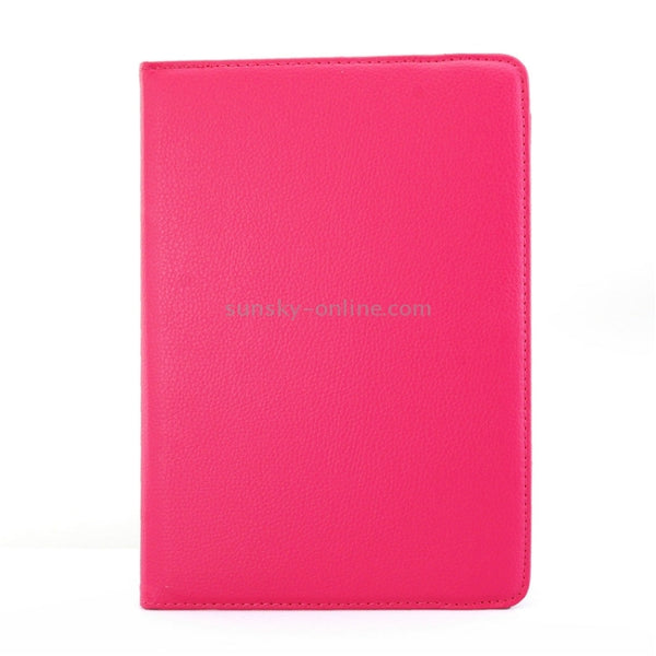 Litchi Texture 360 Degree Rotating Leather Protective Case with Holder for Galaxy Tab A ...(Magenta)