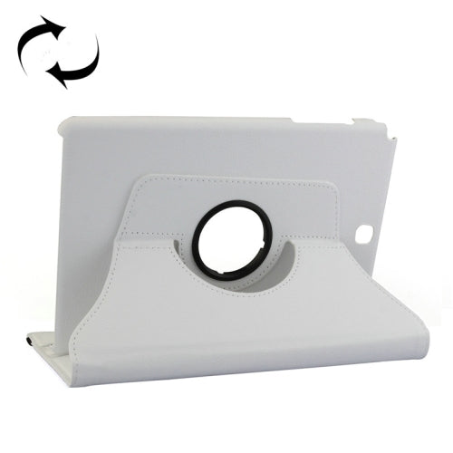 Litchi Texture 360 Degree Rotating Leather Protective Case with Holder for Galaxy Tab A 9....(White)