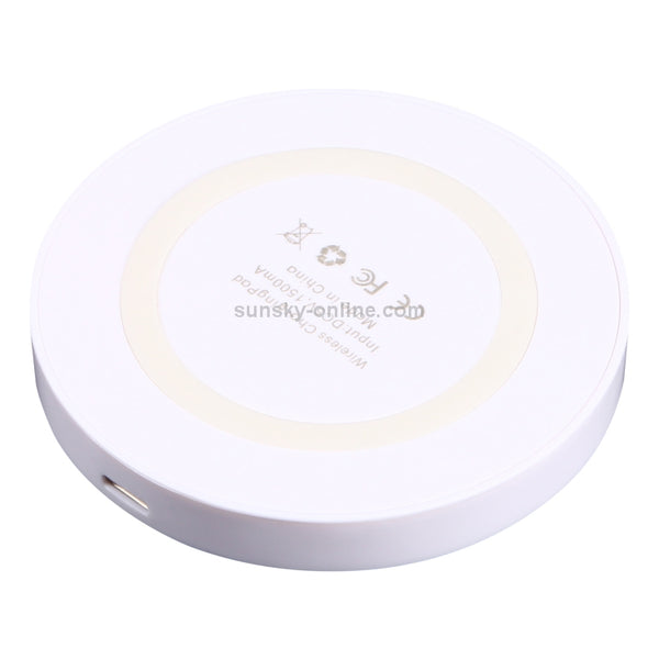 5W Universal QI Standard Round Wireless Charging Pad(White)