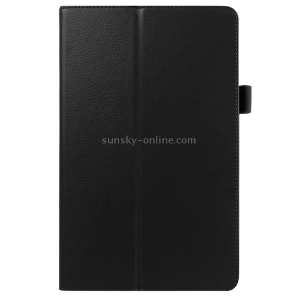 Litchi Texture Horizontal Flip Solid Color Leather Case with Holder for Galaxy Tab E 9.6 T...(Black)