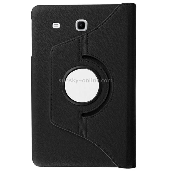 Litchi Texture Horizontal Flip Solid Color Leather Case with 360 Degrees Rotation Holder f...(Black)