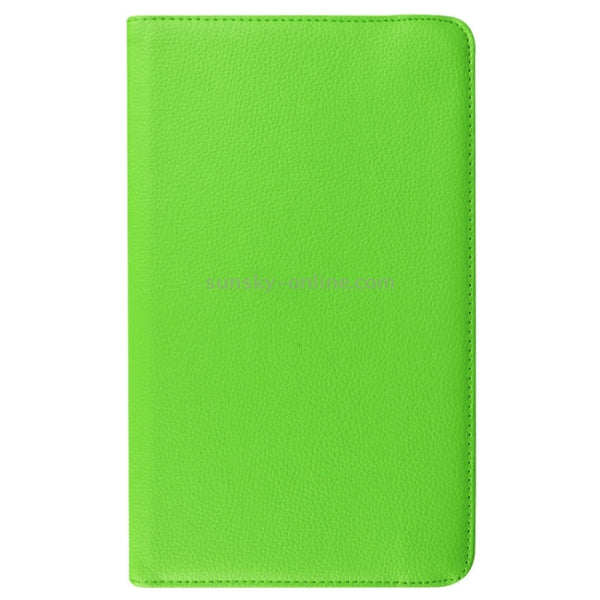 Litchi Texture Horizontal Flip Solid Color Leather Case with 360 Degrees Rotation Holder f...(Green)
