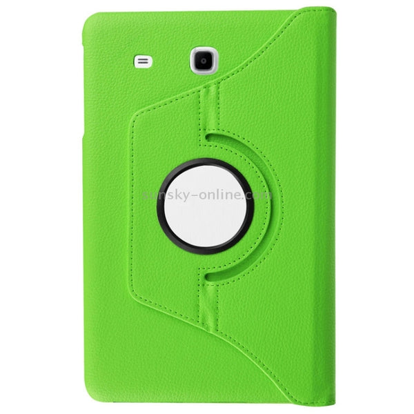 Litchi Texture Horizontal Flip Solid Color Leather Case with 360 Degrees Rotation Holder f...(Green)